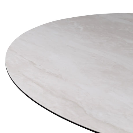 Esstisch Tino aus Keramik in hellgrau, 150x150x76 cm - ZEN ZONE Furniture