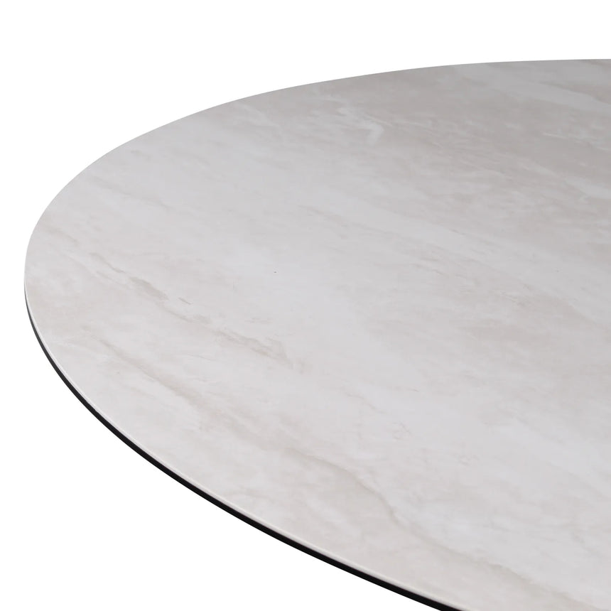 Esstisch Tino aus Keramik in hellgrau, 150x150x76 cm - ZEN ZONE Furniture