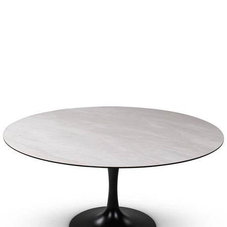 Esstisch Tino aus Keramik in hellgrau, 150x150x76 cm - ZEN ZONE Furniture