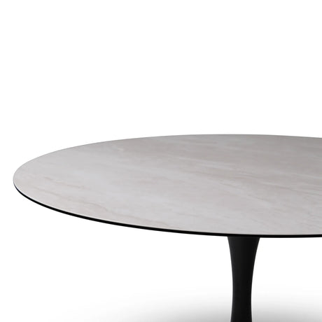 Esstisch Tino aus Keramik in hellgrau, 150x150x76 cm - ZEN ZONE Furniture