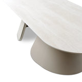 Gartentisch Mikos aus Aluminium steinfarbend, 130x70x38 cm - ZEN ZONE Furniture