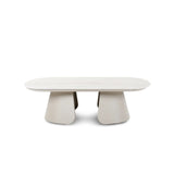 Gartentisch Mikos aus Aluminium steinfarbend, 130x70x38 cm - ZEN ZONE Furniture