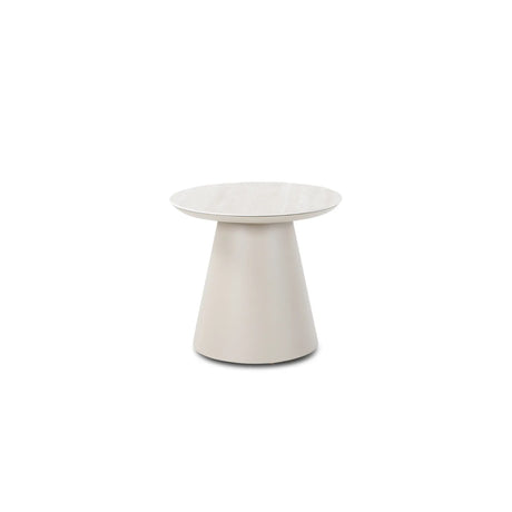 Garten Beistelltisch Mikos aus Aluminium steinfarbend, 55x55x50 cm - ZEN ZONE Furniture