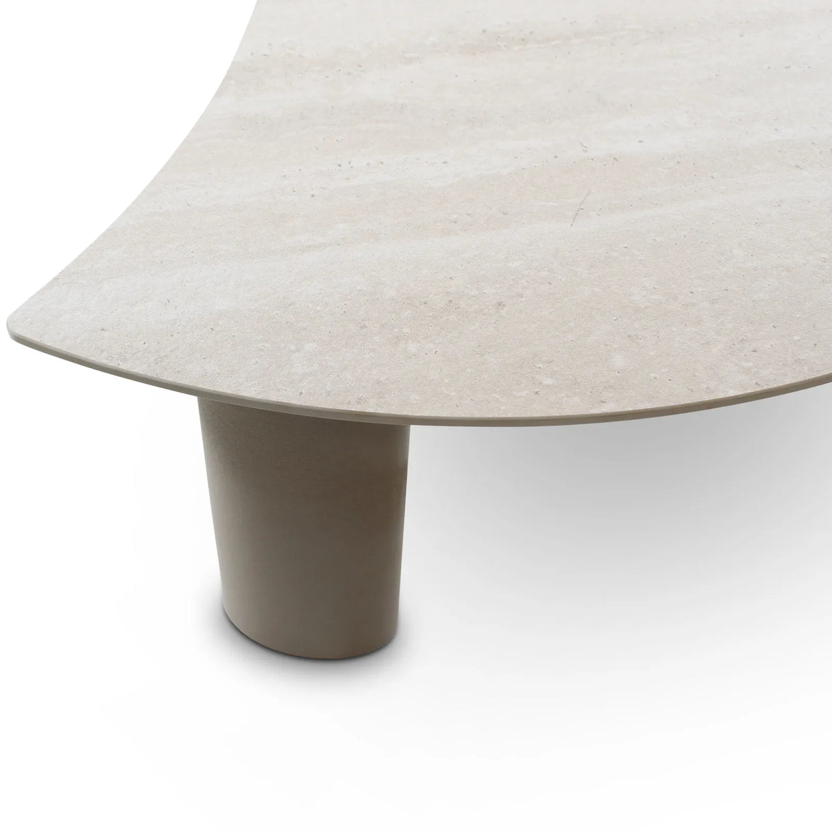 Gartentisch Nimbo aus Aluminium und gesinterten Travertinstein in weiß, 90x72x24 cm - ZEN ZONE Furniture