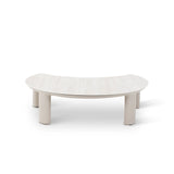 Gartentisch Nimbo aus Aluminium und gesinterten Travertinstein in weiß, 90x72x24 cm - ZEN ZONE Furniture