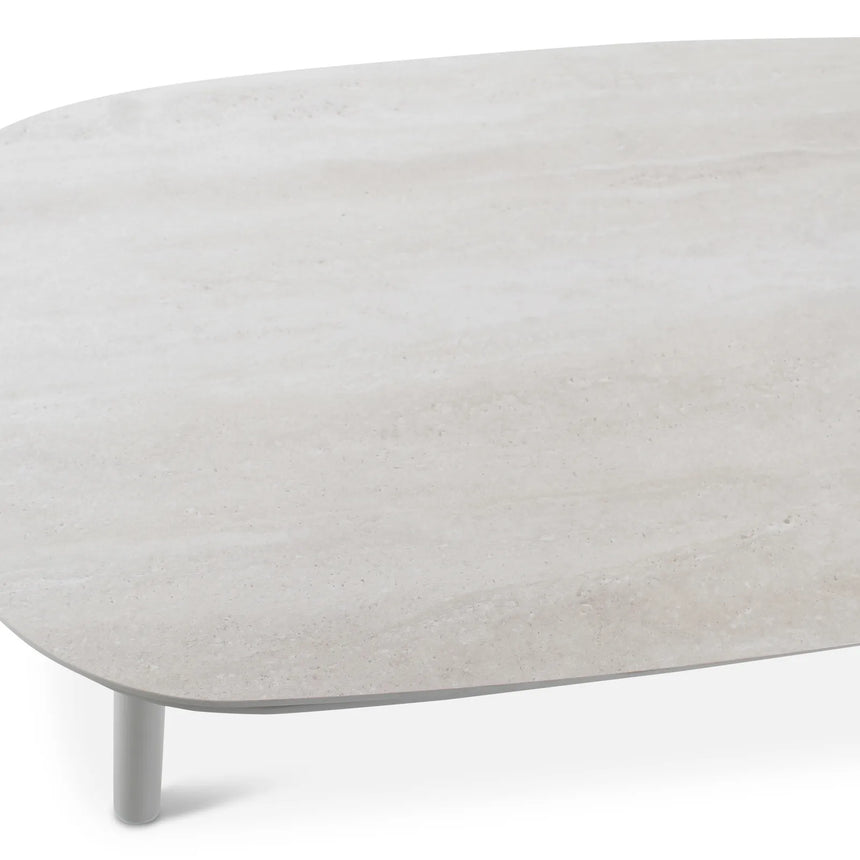 Gartencouchtisch Liv aus Aluminium sandfarbend, 120x65x31 cm - ZEN ZONE Furniture