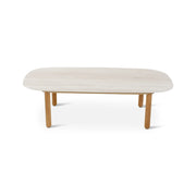 Gartencouchtisch Romeo aus Teakholz in hellgrau, 120x65x33 cm - ZEN ZONE Furniture