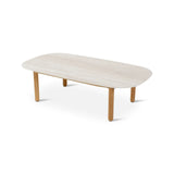 Gartencouchtisch Romeo aus Teakholz in hellgrau, 120x65x33 cm - ZEN ZONE Furniture