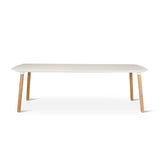 Gartentisch Romeo aus Teakholz und gesinterter Travertinstein in grau, 240x100x76 cm - ZEN ZONE Furniture