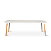 Gartentisch Romeo aus Teakholz und gesinterter Travertinstein in grau, 240x100x76 cm - ZEN ZONE Furniture