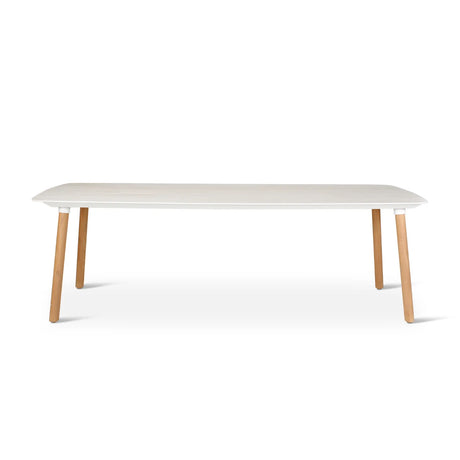 Gartentisch Romeo aus Teakholz und gesinterter Travertinstein in grau, 240x100x76 cm - ZEN ZONE Furniture