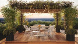 Granelli Gartenstuhl mit Armlehnen aus Aluminium und Geflecht Grau - ZEN ZONE Furniture