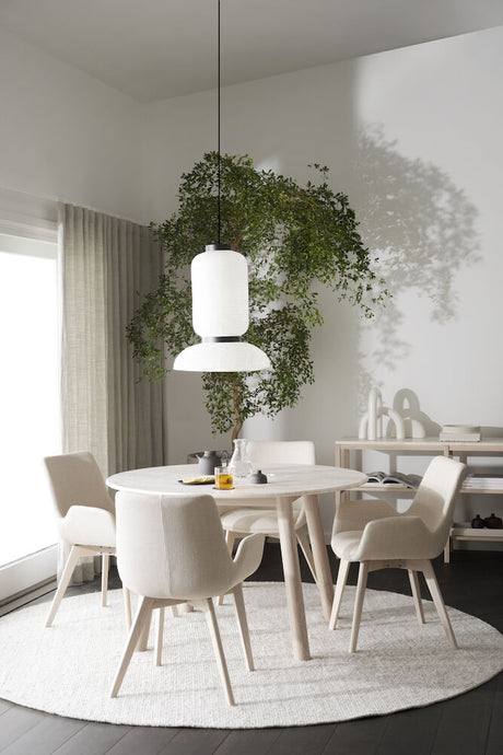 TARANSAY Esstisch Beige/weiß pigmentiert 125x125x75cm - ZEN ZONE