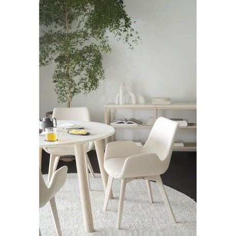 DRIMSDALE Esszimmerstuhl Beige/weiß pigmentiert 59x59x81cm - ZEN ZONE