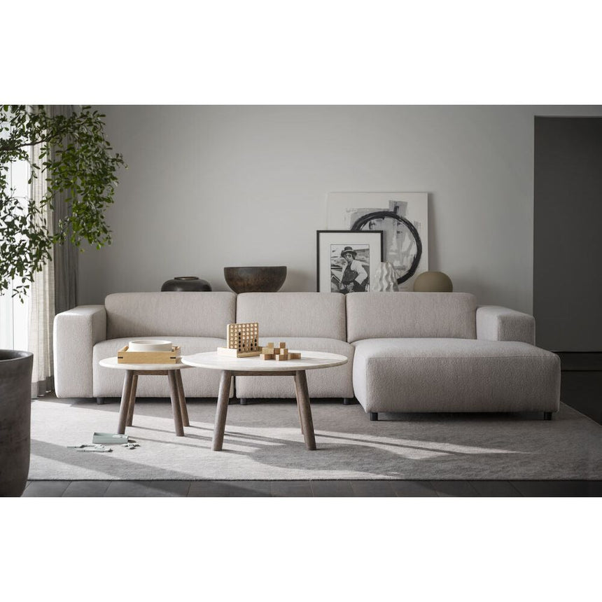 WILLARD Modulares Sofa Chaise Longue Rechts Hellbeige 312x161x70cm - ZEN ZONE