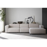 WILLARD Modulares Sofa Chaise Longue Rechts Hellbeige 312x161x70cm - ZEN ZONE