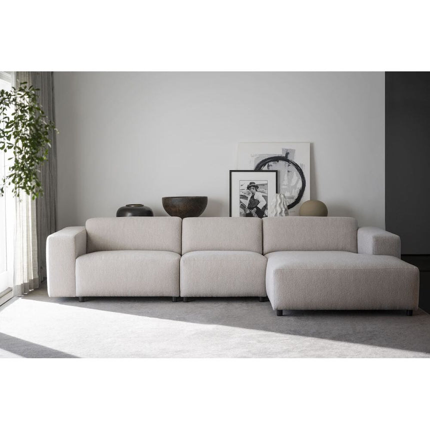 WILLARD Modulares Sofa Chaise Longue Rechts Hellbeige 312x161x70cm - ZEN ZONE