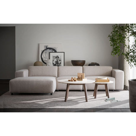WILLARD Modulares Sofa Chaise Longue Links Hellbeige 312x161x70cm - ZEN ZONE