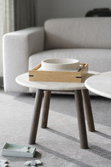 TARANSAY Couchtisch Rund Beige/braun 60x60x40cm - ZEN ZONE Furniture