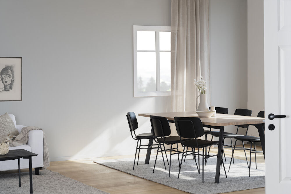 WINNIPEG Esstisch Weiß pigmentiert/Schwarz 200x100x75cm - ZEN ZONE