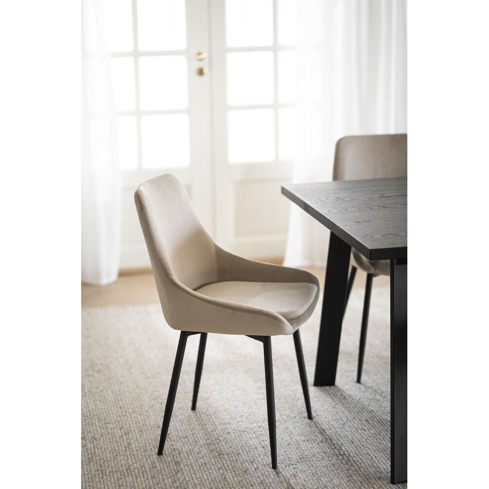 SIERRA Esszimmerstuhl Beige/schwarz 49x55x85cm - ZEN ZONE