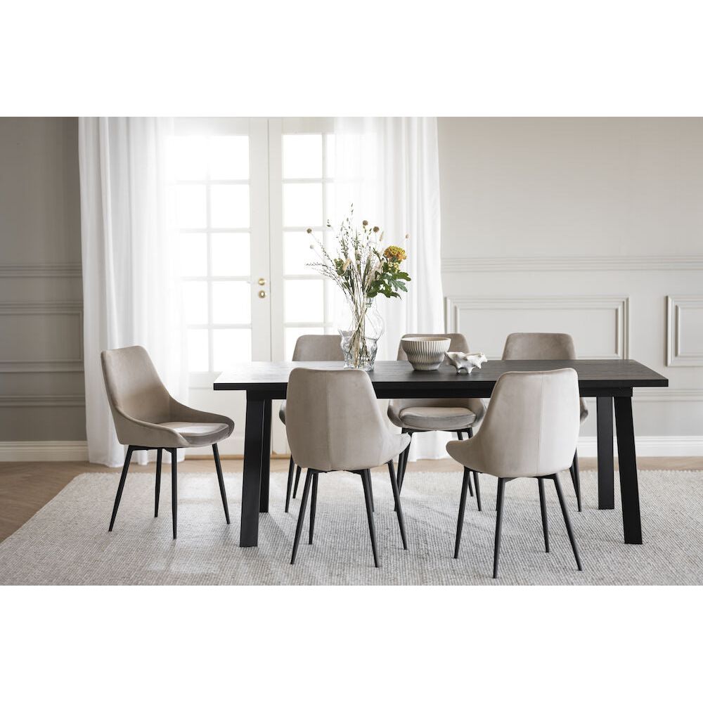 SIERRA Esszimmerstuhl Beige/schwarz 49x55x85cm - ZEN ZONE