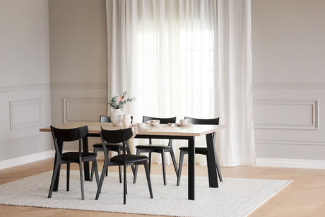 WINNIPEG Esstisch Weiß pigmentiert/Schwarz 200x100x75cm - ZEN ZONE