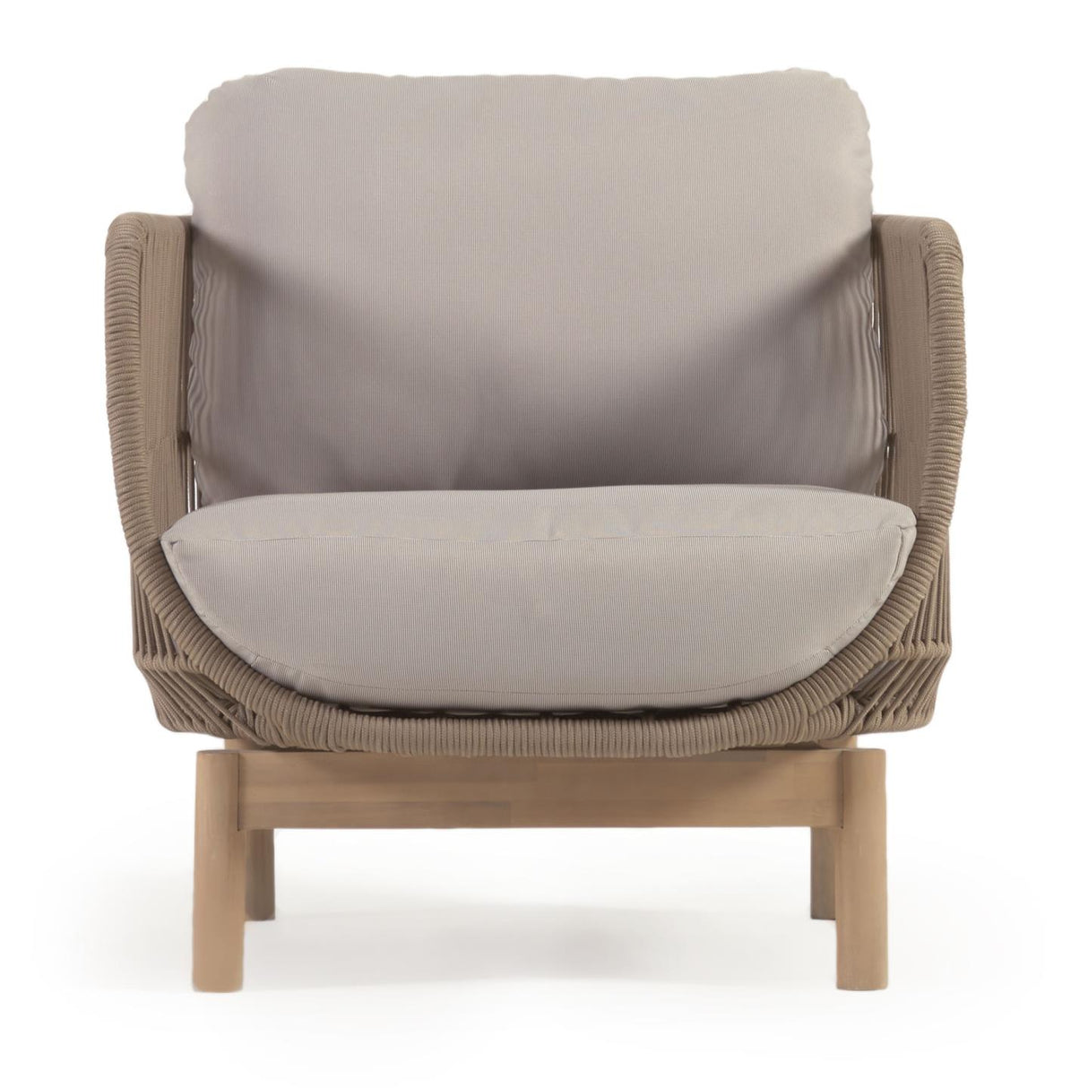 Catalina Sessel aus beigem Seil und massivem Akazienholz 100% FSC - ZEN ZONE Furniture