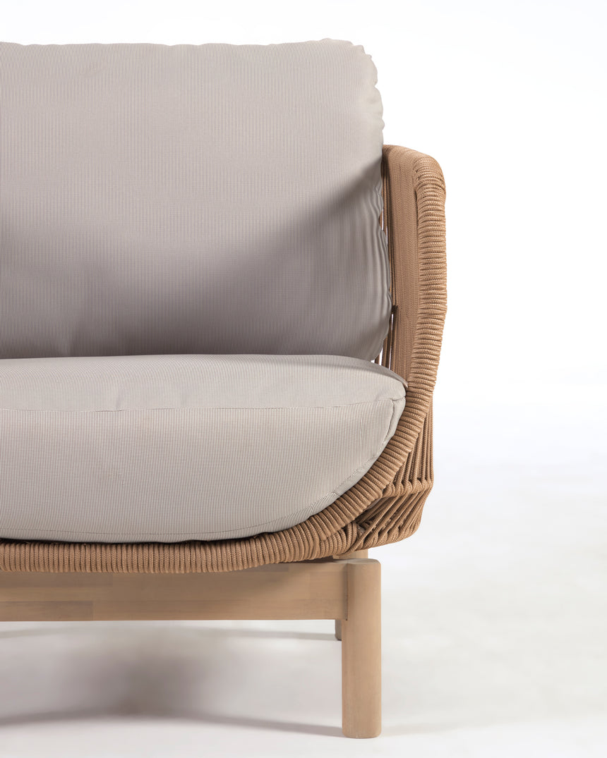 Catalina Sessel aus beigem Seil und massivem Akazienholz 100% FSC - ZEN ZONE Furniture