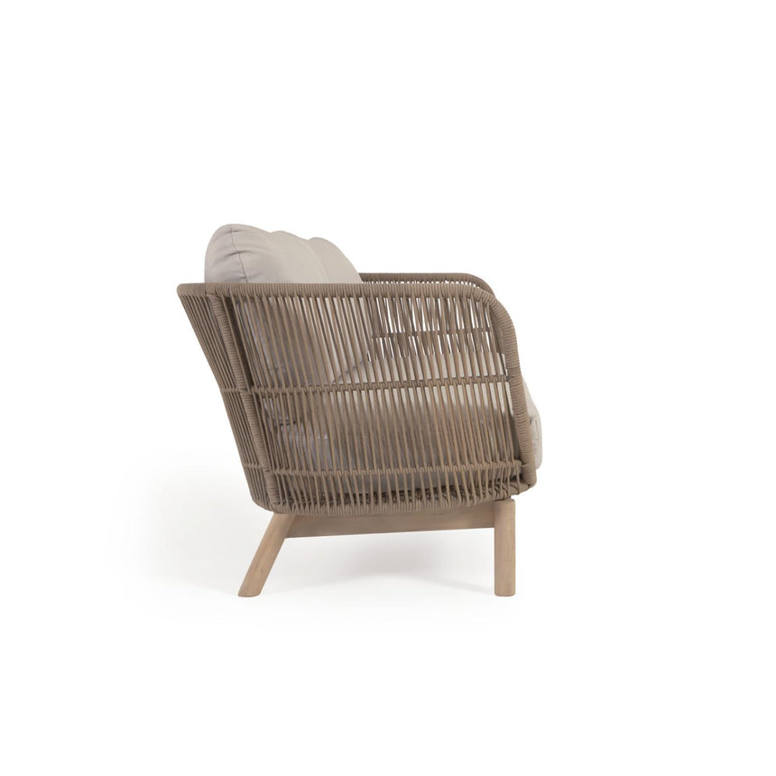 Catalina 3-Sitzer Sofa aus beigem Seil und massivem Akazienholz 170 cm 100% FSC - ZEN ZONE Furniture