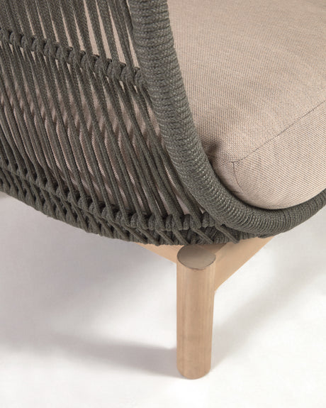 Catalina 3-Sitzer Sofa aus grünem Seil und massivem Akazienholz 170 cm 100% FSC - ZEN ZONE Furniture