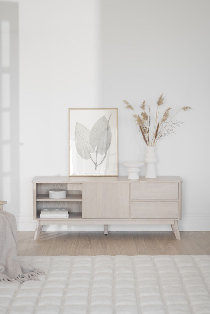 YUMI TV-Bank Weiß pigmentiert 152x42x60cm - ZEN ZONE Furniture