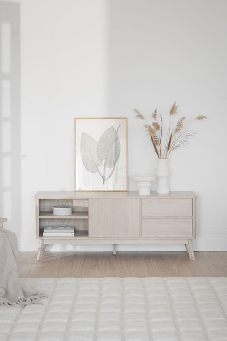 YUMI TV-Bank Weiß pigmentiert 152x42x60cm - ZEN ZONE Furniture