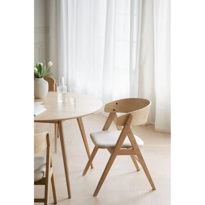 WATERTON Esszimmerstuhl Eiche/Beige 55x61x80cm - ZEN ZONE