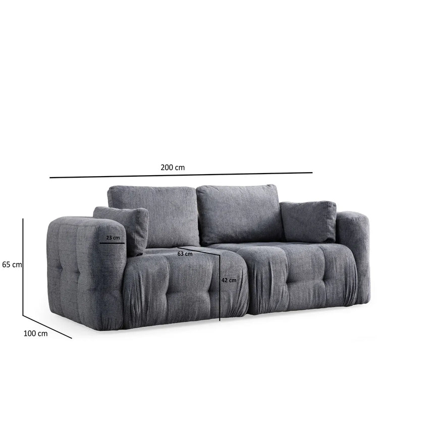 Amaris 2-Sitzer Sofa mit Bezug aus Stoff, 200x100 cm - ZEN ZONE Furniture