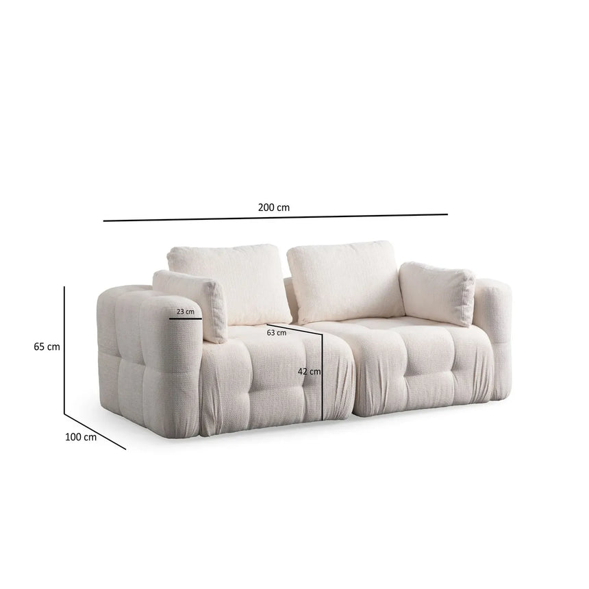 Amaris 2-Sitzer Sofa mit Bezug aus Stoff, 200x100 cm - ZEN ZONE Furniture