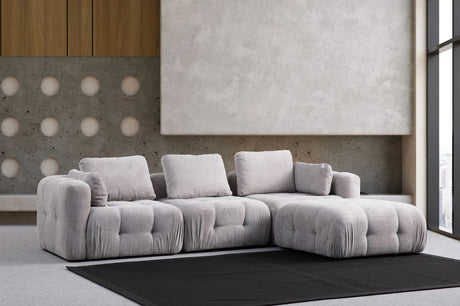 Amaris 3-Sitzer Sofa mit Pouf, in Hellgrau, 290x200 cm von Atelier Del Sofa – Bild 1