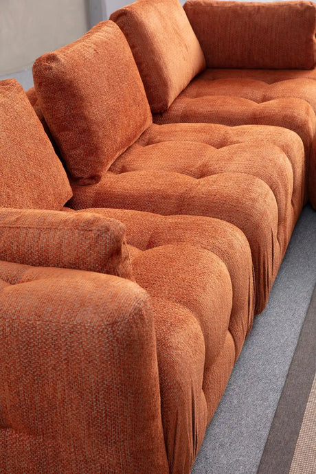Amaris 3-Sitzer Sofa mit Pouf, in Orange, 290x200 cm von Atelier Del Sofa – Bild 3