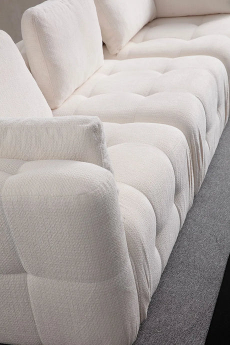 Amaris 3-Sitzer Sofa mit Pouf, in Weiß, 290x200 cm von Atelier Del Sofa – Bild 2