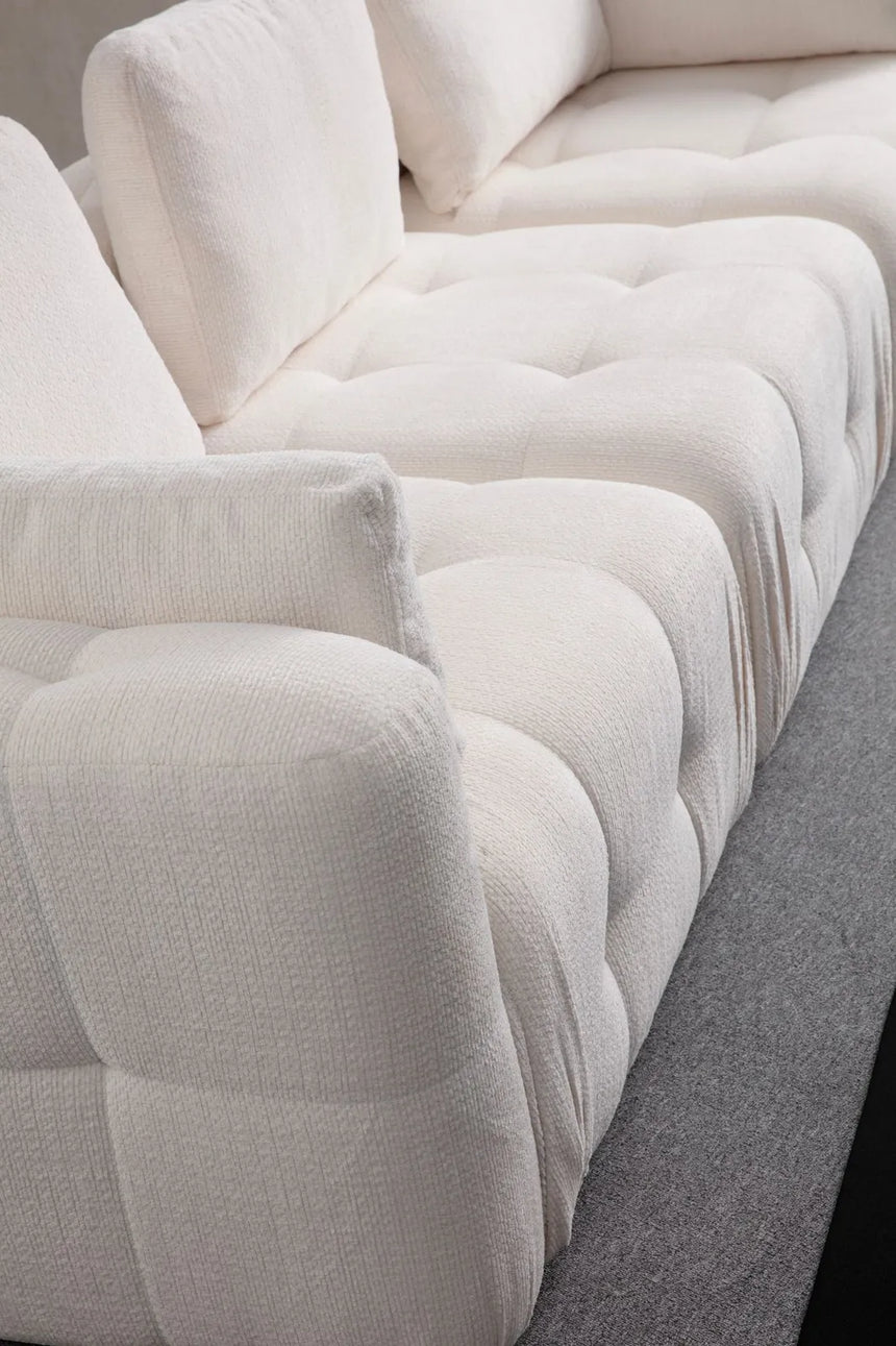 Amaris 3-Sitzer Sofa mit Pouf, in Weiß, 290x200 cm von Atelier Del Sofa – Bild 2