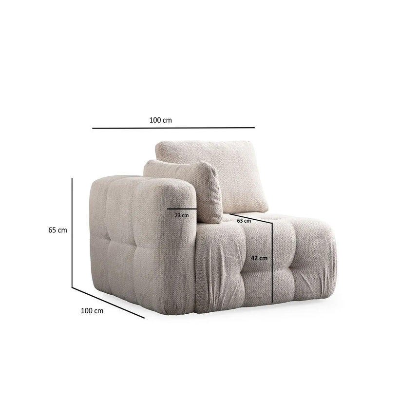 Amaris Ecksofa, Rechte Seite, 200x200 cm - ZEN ZONE Furniture