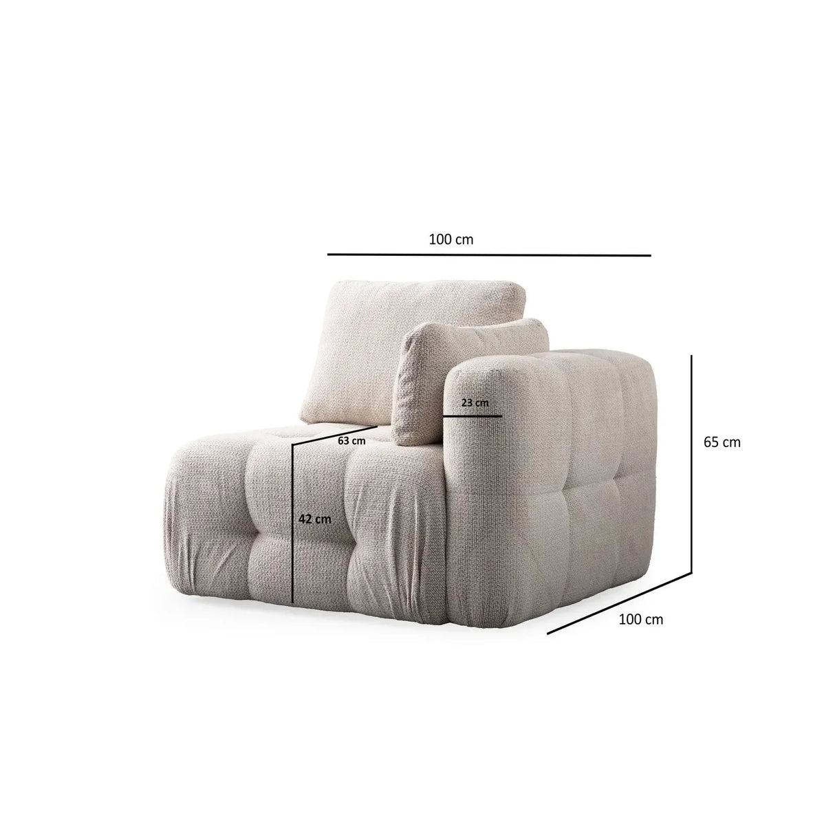Amaris Ecksofa, Rechte Seite, 200x200 cm - ZEN ZONE Furniture