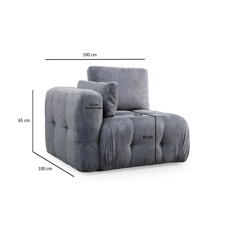 Amaris Ecksofa, Rechte Seite, 200x200 cm - ZEN ZONE Furniture