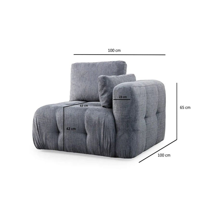 Amaris Ecksofa, Rechte Seite, 200x200 cm - ZEN ZONE Furniture