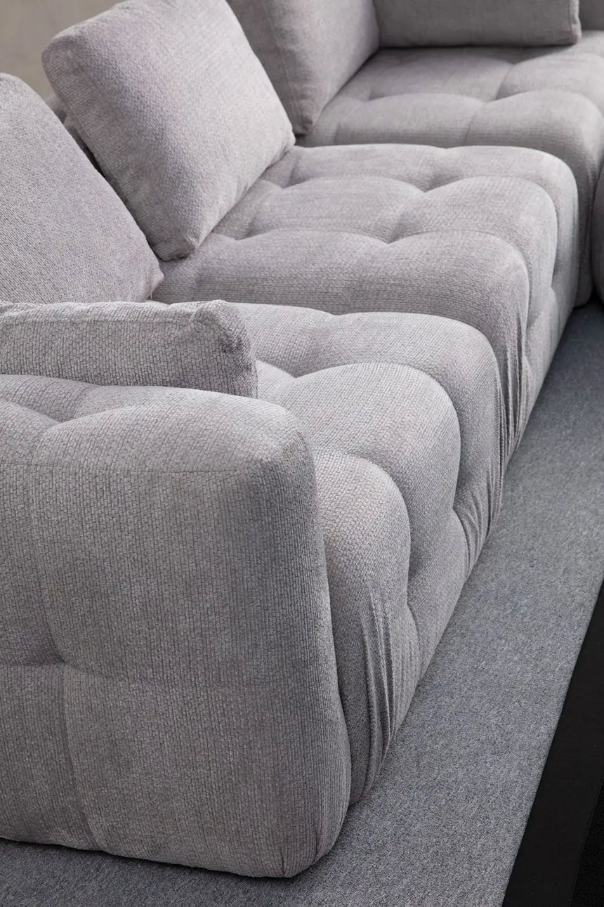 Amaris Ecksofa, Rechte Seite, in Hellgrau, 200x200 cm von Atelier Del Sofa – Bild 3