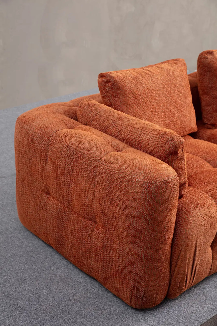 Amaris Ecksofa, Rechte Seite, in Orange, 200x200 cm von Atelier Del Sofa – Bild 2