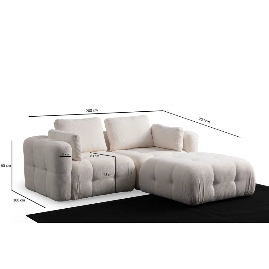 Amaris Ecksofa, Rechte Seite, 200x200 cm - ZEN ZONE Furniture