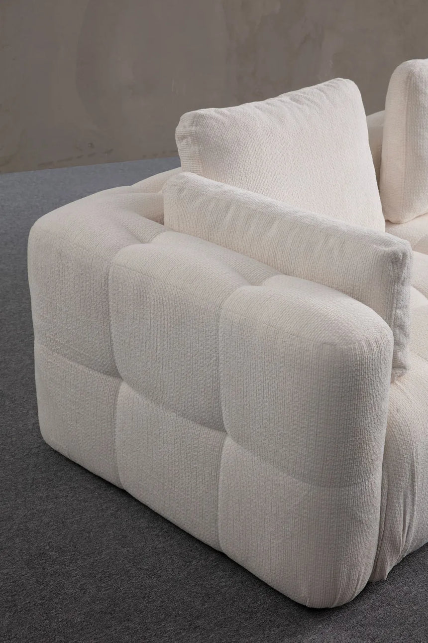 Amaris Ecksofa, Rechte Seite, in Weiß, 200x200 cm von Atelier Del Sofa – Bild 2