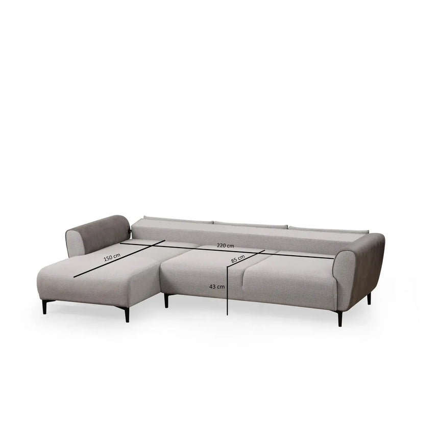 Aren Eckschlafsofa, Linke Seite, 260x150 cm - ZEN ZONE Furniture