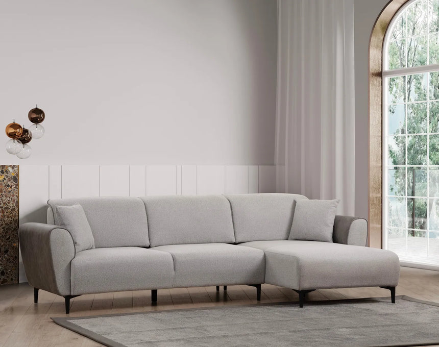 Aren Eckschlafsofa, Rechte Seite, in Grau, 260x150 cm von Atelier Del Sofa – Bild 1